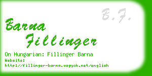 barna fillinger business card